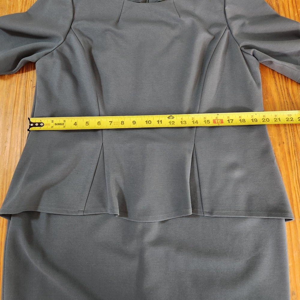 Lafayette 148 New York Blue Peplum Stretch Ponte Knit Dress Sz 16 Career Classic - Picture 11 of 14